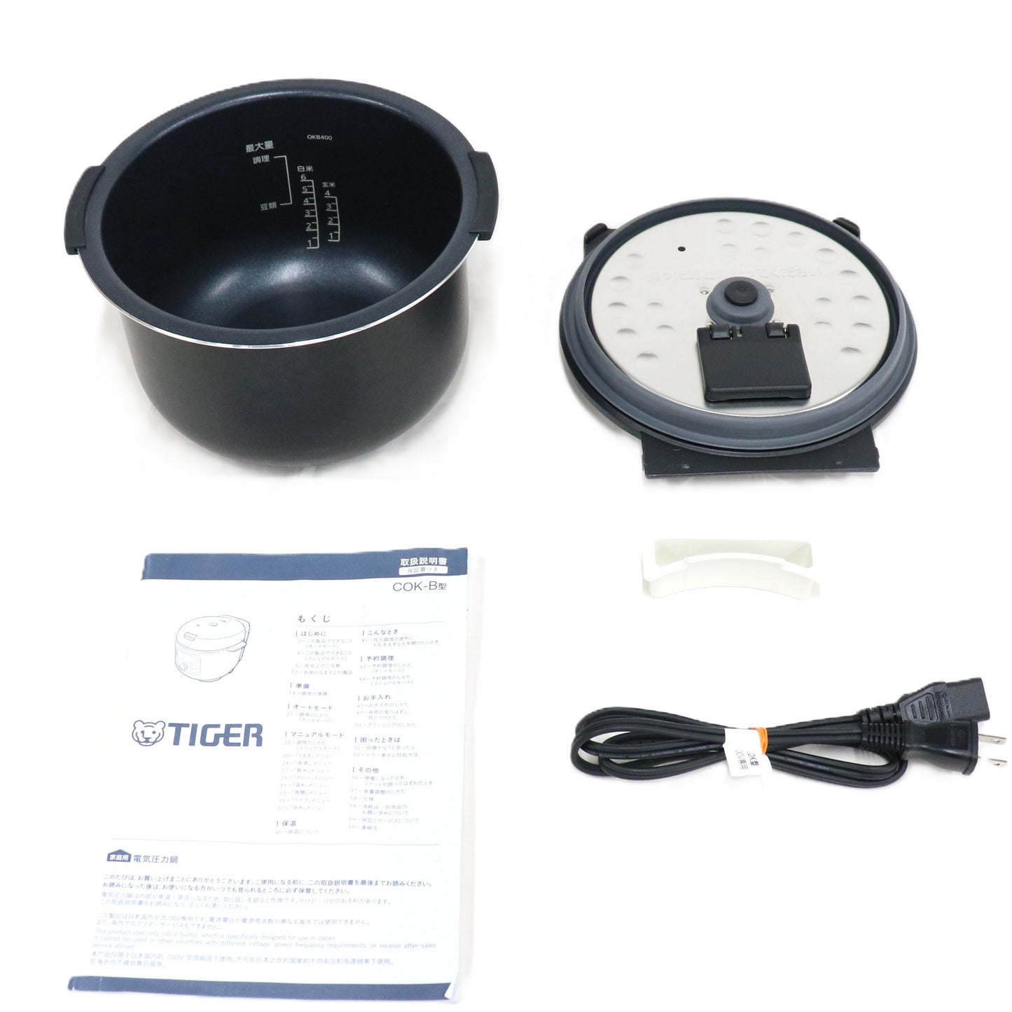 タイガー TIGER COOKPOT(クックポット) COK-B400 電気圧力鍋 cok-b400-w  マットホワイト 整備済みアウトレット品 [良い(B)]