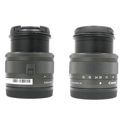 [中古(C)] CANON EF-M 15-45mm F3.5-6.3 IS STM 標準ズームレンズ ef-m15-45-b ブラック[可]