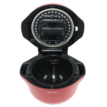 シャープ ヘルシオ ホットクック KN-HW24G 2〜6人用 2.4L容量　kn-hw24g-r  レッド 整備済みアウトレット品 [中古(C)]