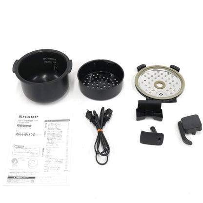 [中古(C)] シャープ ヘルシオ ホットクック 電気調理鍋 無水鍋 1.0L 1~2人用 ブラック KN-HW10G-B kn-hw10g-b ブラック [可]