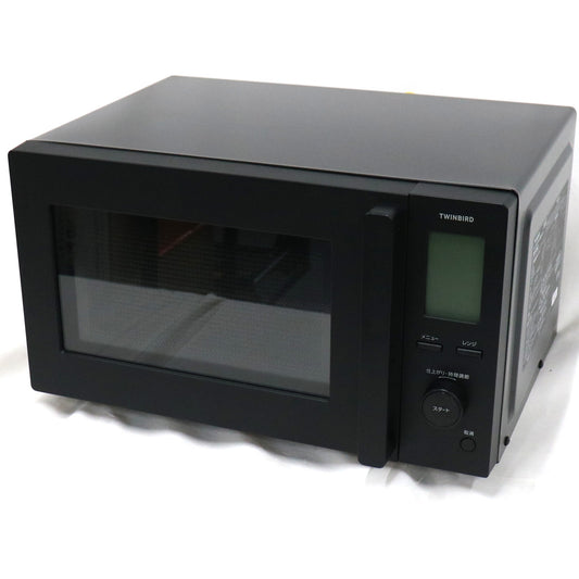 [18L]ツインバード センサー付フラット電子レンジ DR-F282 ブラック dr-f282  ブラック 整備済みアウトレット品 [良い(B)]