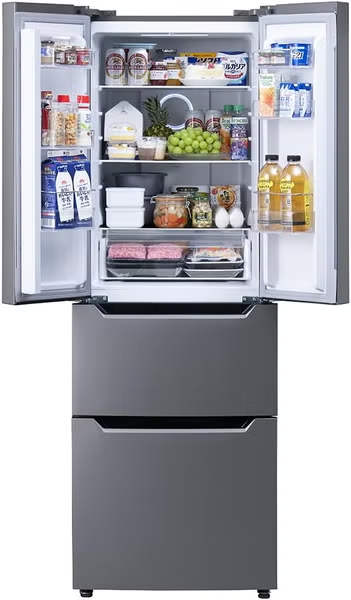 【特殊配送】[320L][二人暮らし向け][観音開き]アイリスオーヤマ IRSN-32B-B 冷凍冷蔵庫 ブラック irsn-32b-b  ブラック 整備済みアウトレット品 [中古(B)]