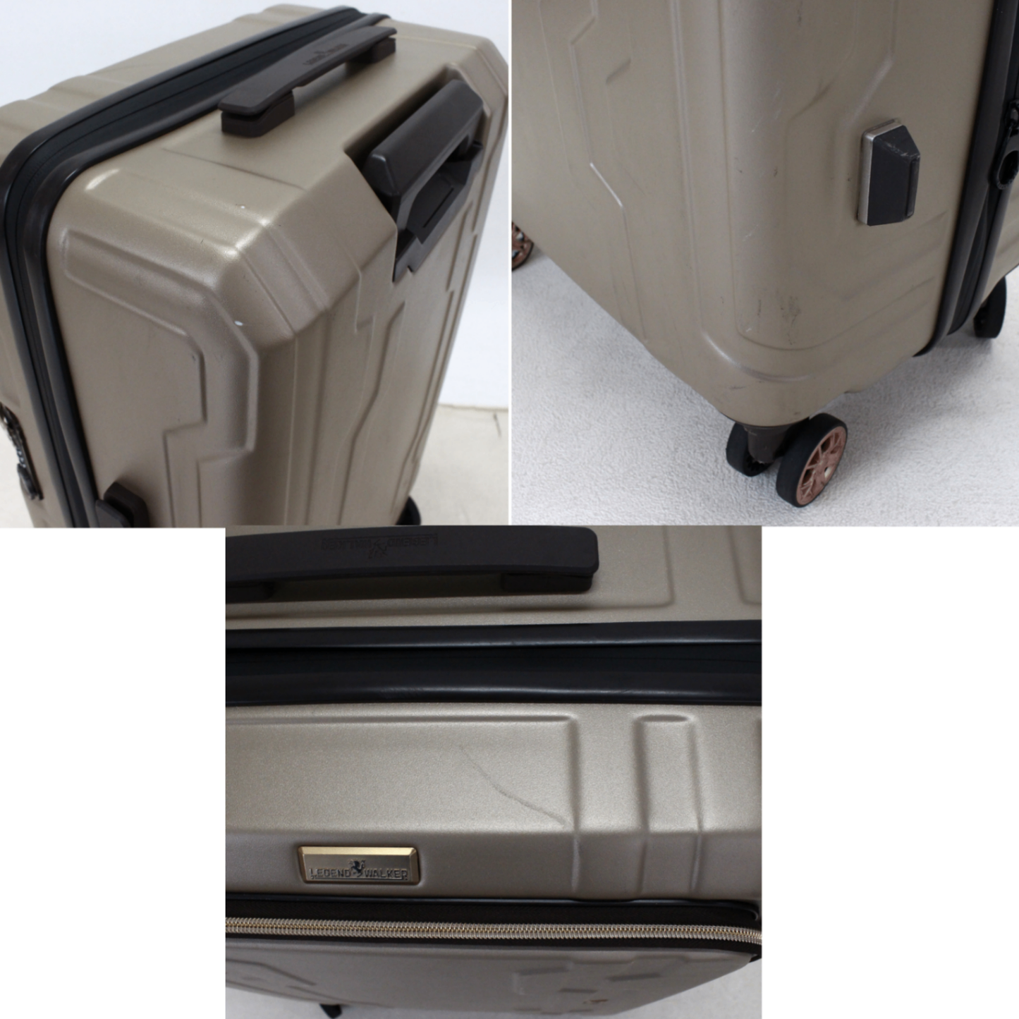 [3-5泊向けサイズ]LEGEND WALKER 5205 ブルーホエール 58L/拡張時72L ハードスーツケース　5205-58-cgd  シャンパンゴールド 整備済みアウトレット品 [良い(B)]