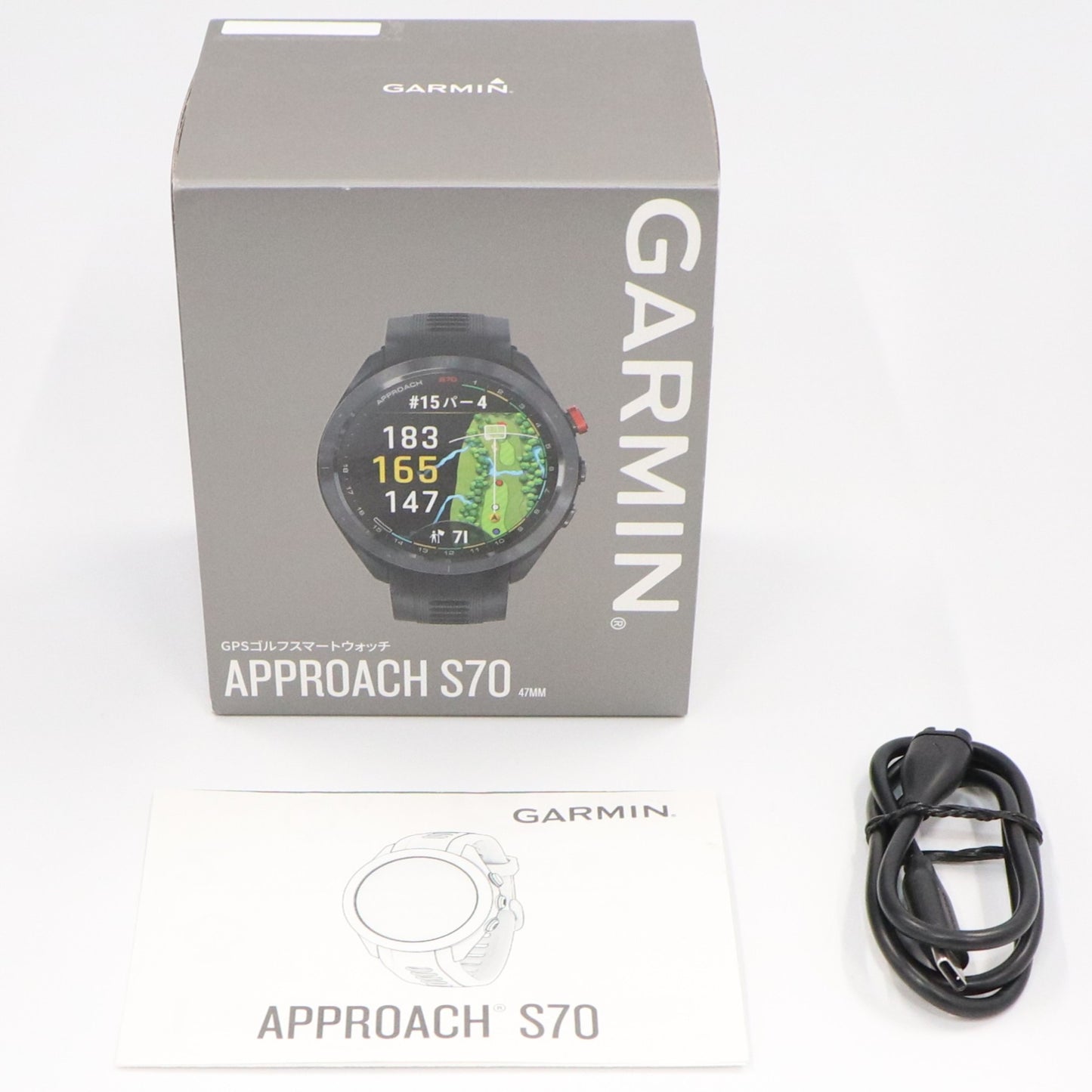ガーミン GARMIN Approach S70 47mm ゴルフGPSウォッチ ブラック　approach-s70-47   整備済みアウトレット品 [中古(C)]