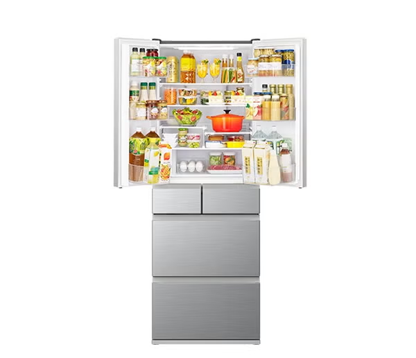 【特殊配送】[540L][ファミリー向け][観音開き]日立 R-H54V 冷凍冷蔵庫 シルバー r-h54v   整備済みアウトレット品 [中古(B)]