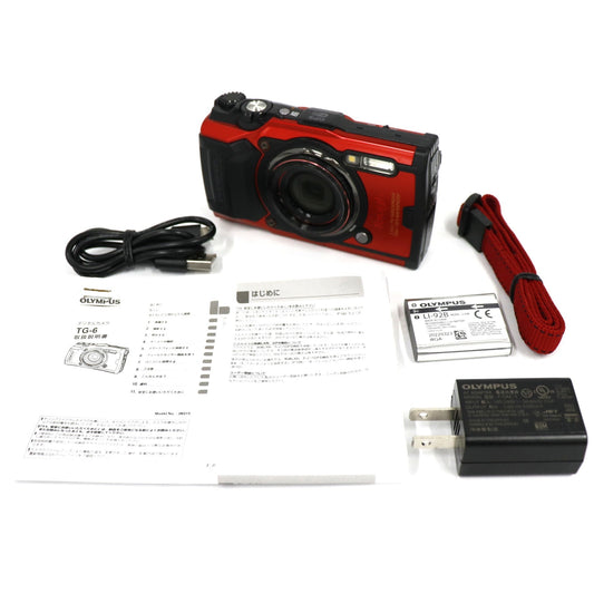 [中古(B)] OLYMPUS 防水カメラ STYLUS Tough TG-6　tg-6-r レッド [良い]