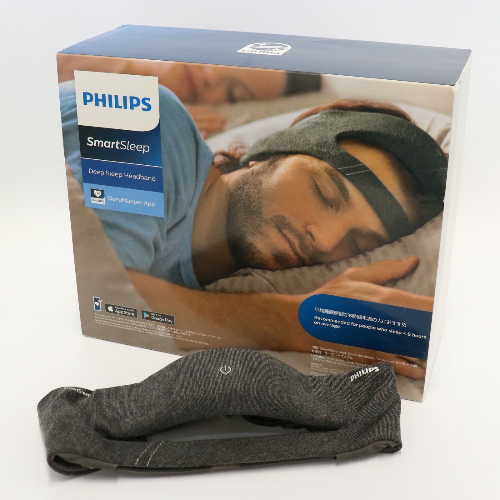 [中古(A)] フィリップス スマートスリープ SmartSleep 睡眠補助装置 ディープスリープヘッドバンド Lサイズ グレー HH1610/03  [非常に良い]