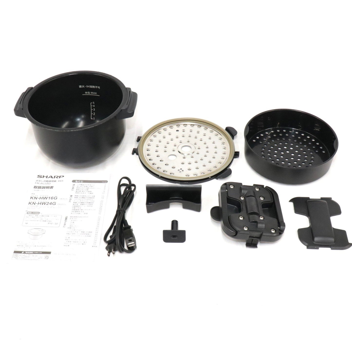 [中古(C)] シャープ ヘルシオ ホットクック KN-HW24G 2〜6人用 2.4L容量 kn-hw24g-b ブラックkn-hw24g-b　[可]