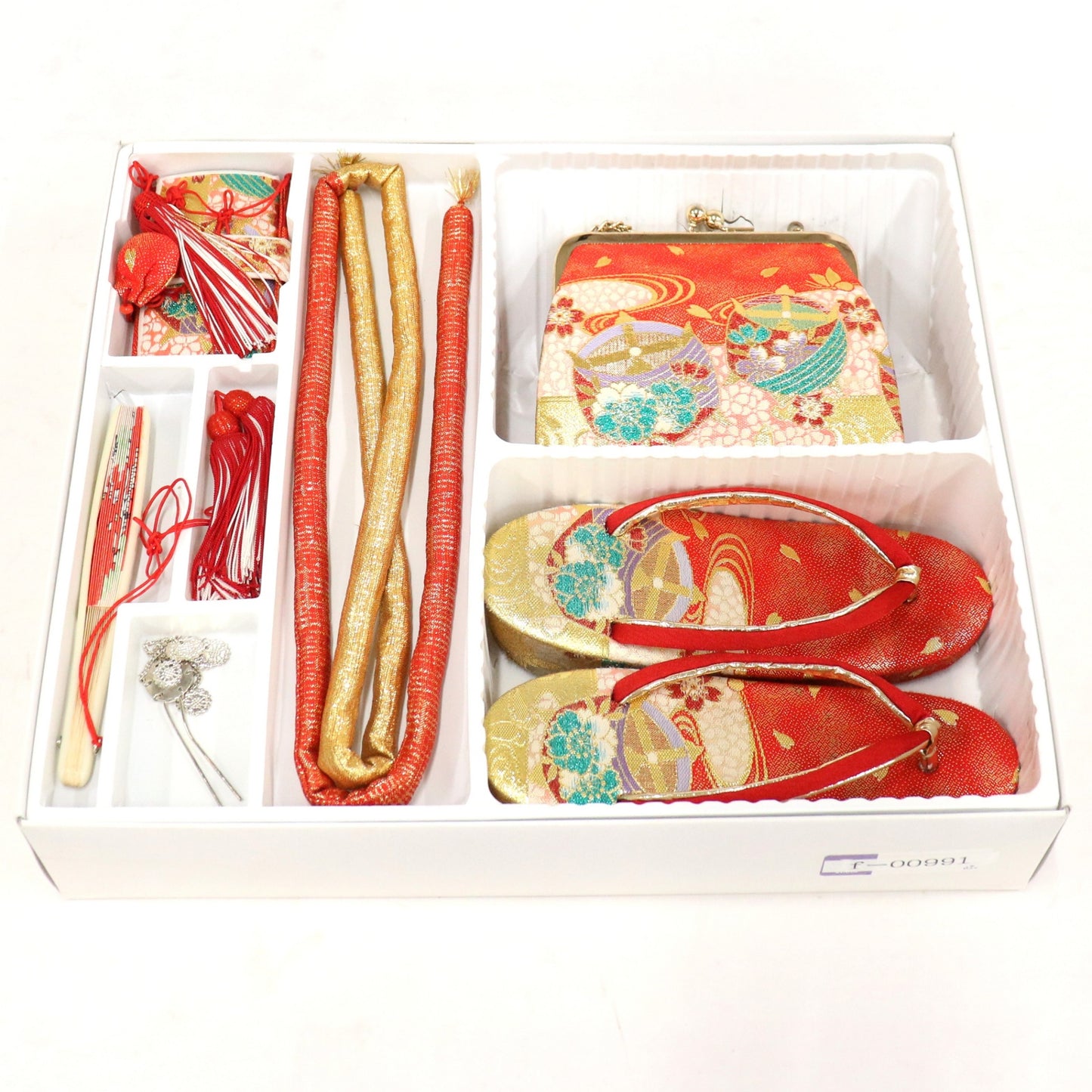 [中古(C)] 七五三/節句 着物セット 7歳女の子 御所車 古典的　130cm　f-009913020b-id-f-00991  　[可]