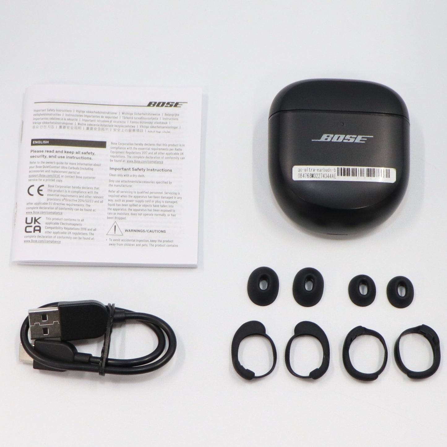 [中古(B)] Bose QuietComfort Ultra Earbuds ワイヤレスイヤホン ブラック [良い]
