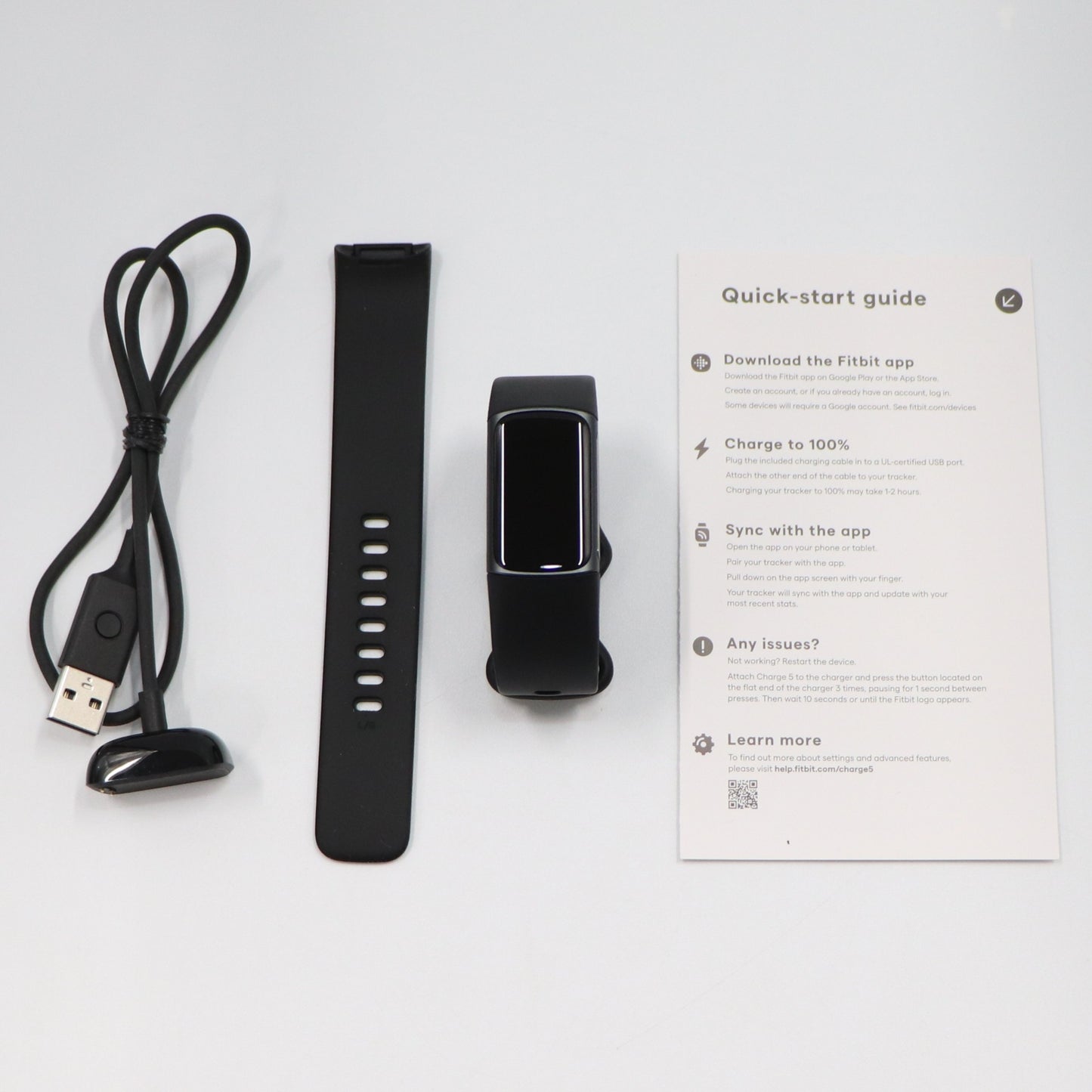 [中古(A)] Fitbit Charge5 GPS搭載フィットネストラッカー ブラック L/Sサイズ FB421BKBK-FRCJK fb421bkbk-frcjk [非常に良い]
