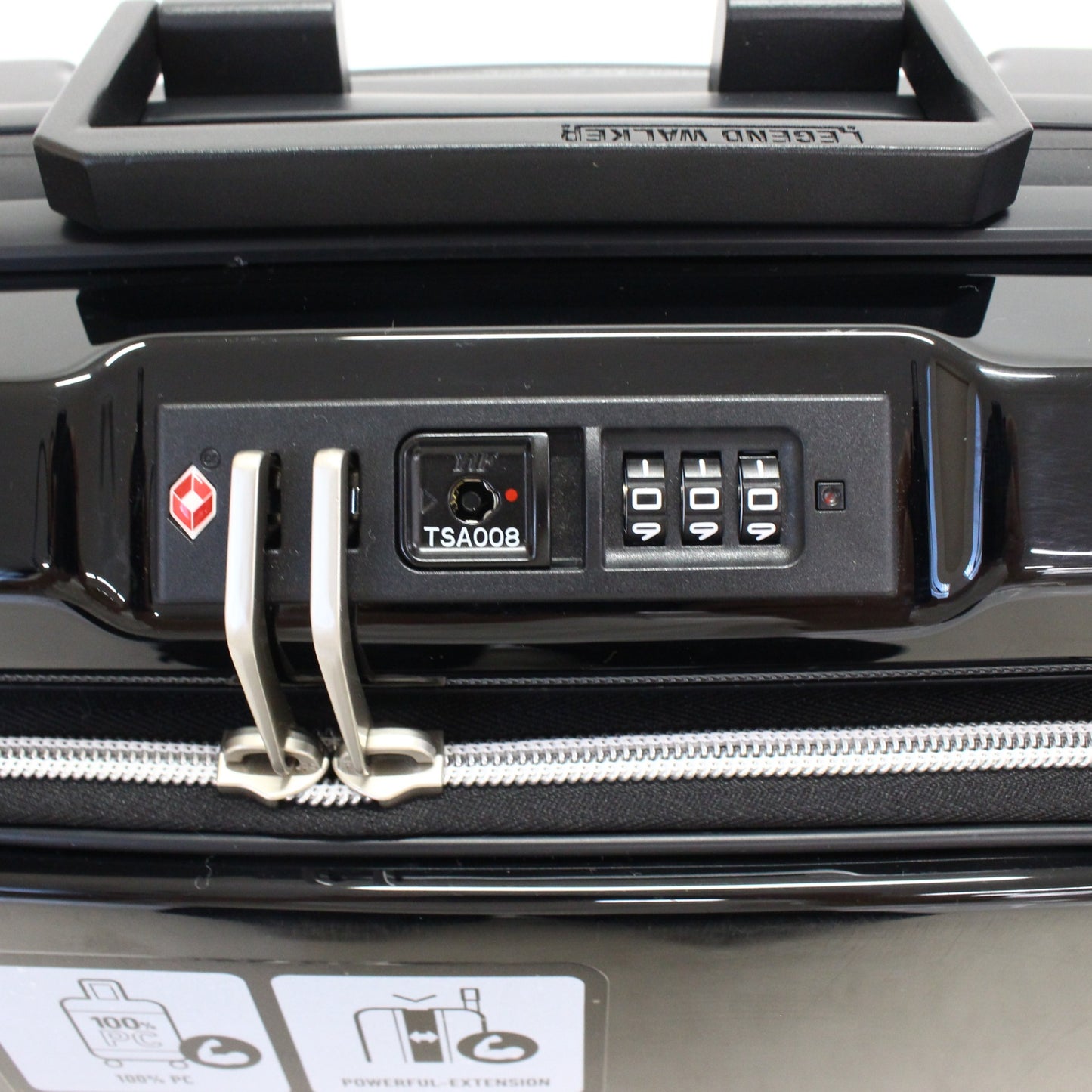 [1-3泊向けサイズ]LEGEND WALKER 6031 フィット 15L/拡張時35L ハードスーツケース 6031-47-bk  クリスタルブラック 整備済みアウトレット品 [良い(B)]