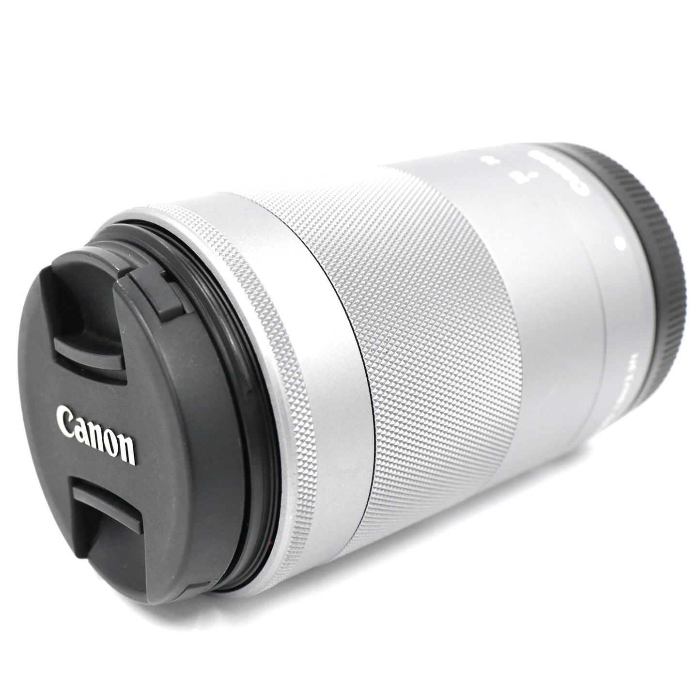 CANON EF-M 55-200mm F4.5-6.3 IS STM 望遠ズームレンズ ef-m55-200-sl  シルバー 整備済みアウトレット品 [中古(C)]