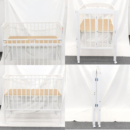 [中古(B)] カトージ 折りたたみベビーベッド ハイポジションタイプ　katoji-folding-babybed-wh ホワイト [良い]