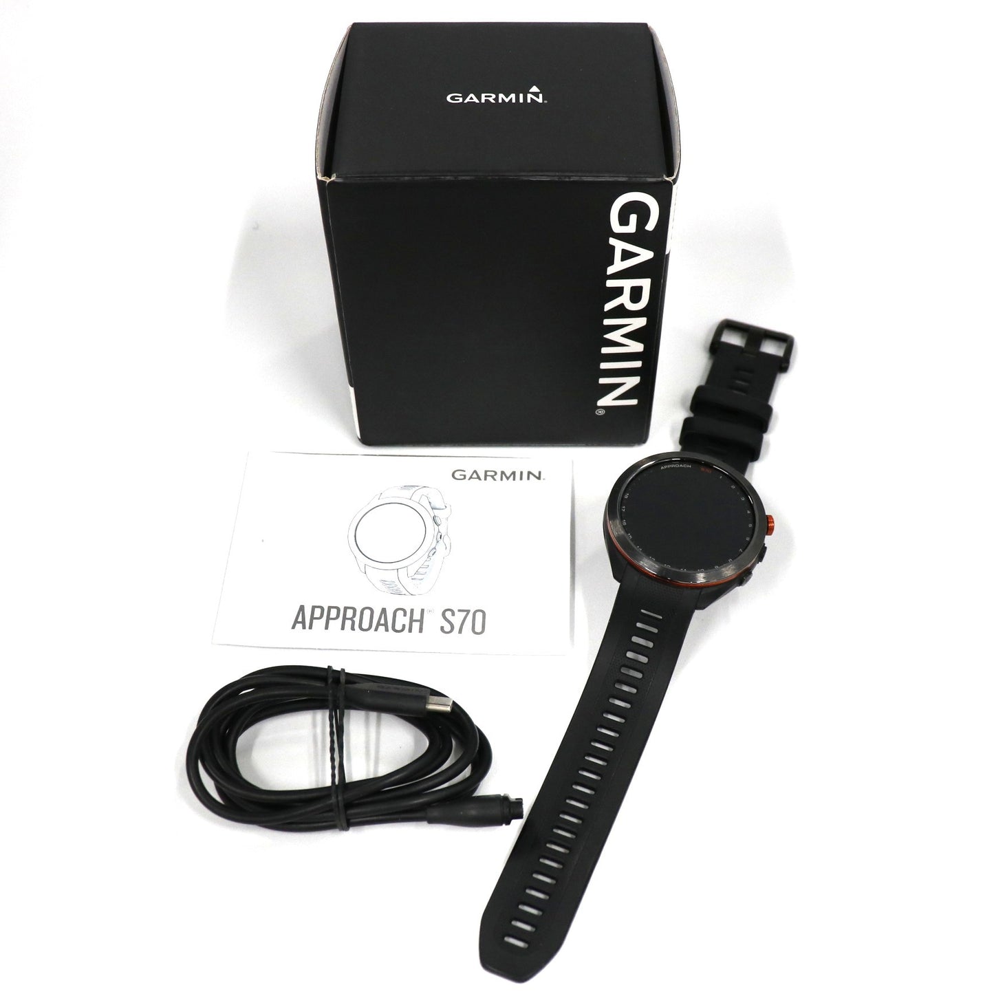 [中古(C)] ガーミン GARMIN Approach S70 47mm ゴルフGPSウォッチ ブラック approach-s70-47[可]