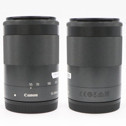 CANON EF-M 55-200mm F4.5-6.3 IS STM 望遠ズームレンズ ef-m55-200-b  ブラック 整備済みアウトレット品 [中古(B)]