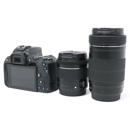 Canon 一眼レフカメラ EOS Kiss X10 ダブルズームキット ブラック eos-kiss-x10i  ブラック 整備済みアウトレット品 [中古(A)]