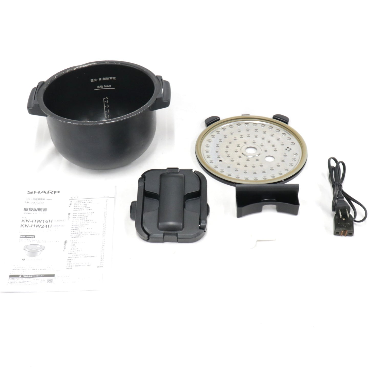 [ジャンク] シャープ ヘルシオ ホットクック KN-HW24G 2〜6人用 2.4L容量　kn-hw24g-w ホワイト[難あり(D)]