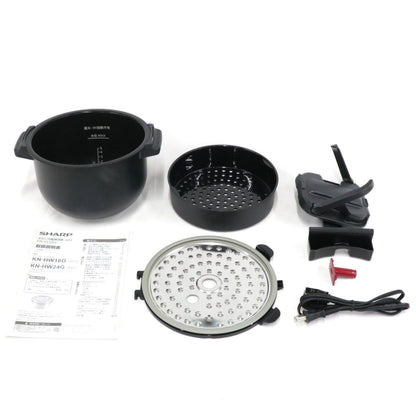 シャープ ヘルシオ ホットクック KN-HW24G 2〜6人用 2.4L容量　kn-hw24g-r  レッド 整備済みアウトレット品 [中古(C)]