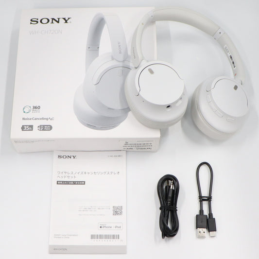 [中古(C)] ソニー ワイヤレスノイズキャンセリングヘッドホン WH-CH720N ホワイトwh-ch720n-w　[可]