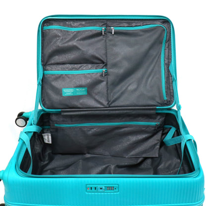 [8-10泊向けサイズ]AMERICAN TOURISTER CURIO スピナー75 エキスパンダブル 98L/拡張時114L ハードスーツケース americantourister-curio75-tq  ターコイズ 整備済みアウトレット品 [中古(C)]