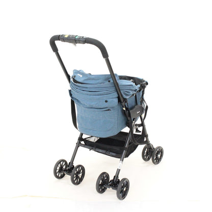 コンビ ペット用カート ミリミリEG ロング デニムブルー　4972990175852   整備済みアウトレット品 [良い(B)]