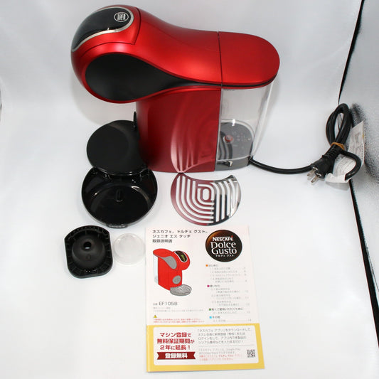 [中古(B)] NESCAFÉ(ネスカフェ) ドルチェ グスト ジェニオ エス EF1058(コーヒーカプセル2種セット) ef1058rm レッドメタル [良い]