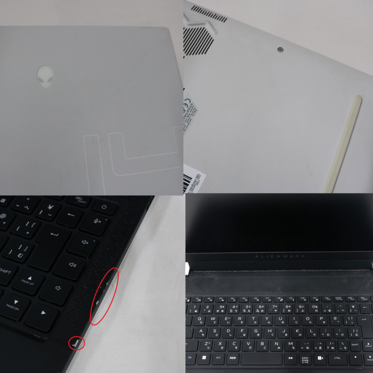 DELL(デル) ALIENWARE X14 プラチナ（RTX 3050TI搭載）ゲーミングノートパソコン (Core(TM) i7-12700H /GeForce RTX™ 3050Ti /14型/16GB/M.2 SSD 512GB/144Hz)　caa1300spoas160n30jp   ジャンク品 [難あり(D)]