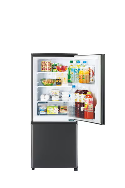 【特殊配送】【特殊配送】[146L][一人暮らし向け][右開き]三菱電機 MR-P15J 冷凍冷蔵庫 mr-p15j-mc  マットチャコール 整備済みアウトレット品 [中古(B)]