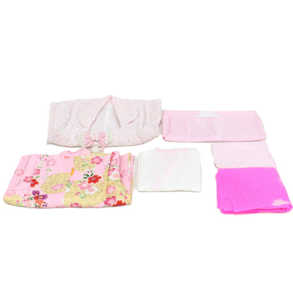 七五三/節句 被布セット 3歳女の子 彩り 舞桜　100cm　f-008423000a-id-f-00842  ピンク 整備済みアウトレット品 [中古(C)]