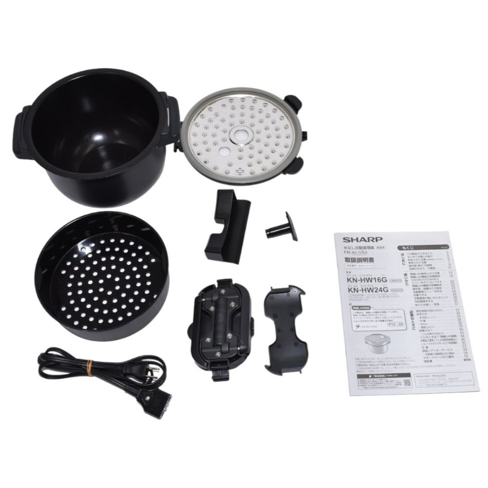 [中古(B)] シャープ ヘルシオ ホットクック KN-HW16G 2〜4人用 1.6L容量 kn-hw16g-b ブラック [良い]