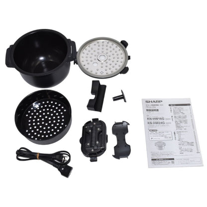 [中古(B)] シャープ ヘルシオ ホットクック KN-HW16G 2〜4人用 1.6L容量 kn-hw16g-b ブラック [良い]