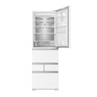 【特殊配送】[450L][ファミリー向け][右開き]Hisense (ハイセンス) HR-DC450K 冷凍冷蔵庫　hr-dc-450k-w  シルクホワイト 整備済みアウトレット品 [中古(C)]