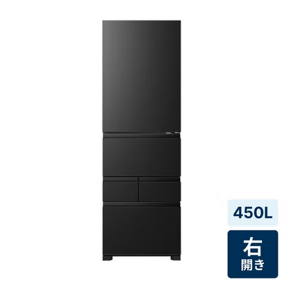【特殊配送】[450L][ファミリー向け][右開き]Hisense (ハイセンス) HR-DCH450K 冷凍冷蔵庫　hr-dch-450k-b  ブラッシュドメタルブラック 整備済みアウトレット品 [中古(B)]