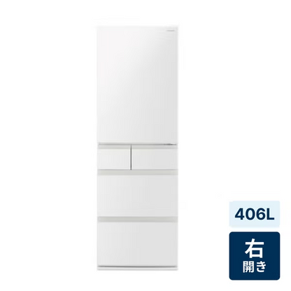 【特殊配送】[406L][ファミリー向け][右開き]パナソニック NR-E41EX1 冷凍冷蔵庫　nr-e41ex1-w  ハーモニーホワイト 整備済みアウトレット品 [中古(C)]