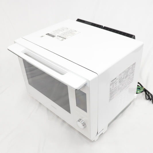 [中古(B)] TOSHIBA(東芝) スチームオーブンレンジ 石窯ドーム 30L ER-YD3000(W) グランホワイト 2段調理 300℃ おまかせ焼き フラットテーブル 電子レンジ 簡単操作 簡単料理 時短 お手軽メニュー 簡単お手入れ  [良い]