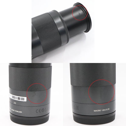CANON EF-M 55-200mm F4.5-6.3 IS STM 望遠ズームレンズ ef-m55-200-b  ブラック 整備済みアウトレット品 [中古(B)]