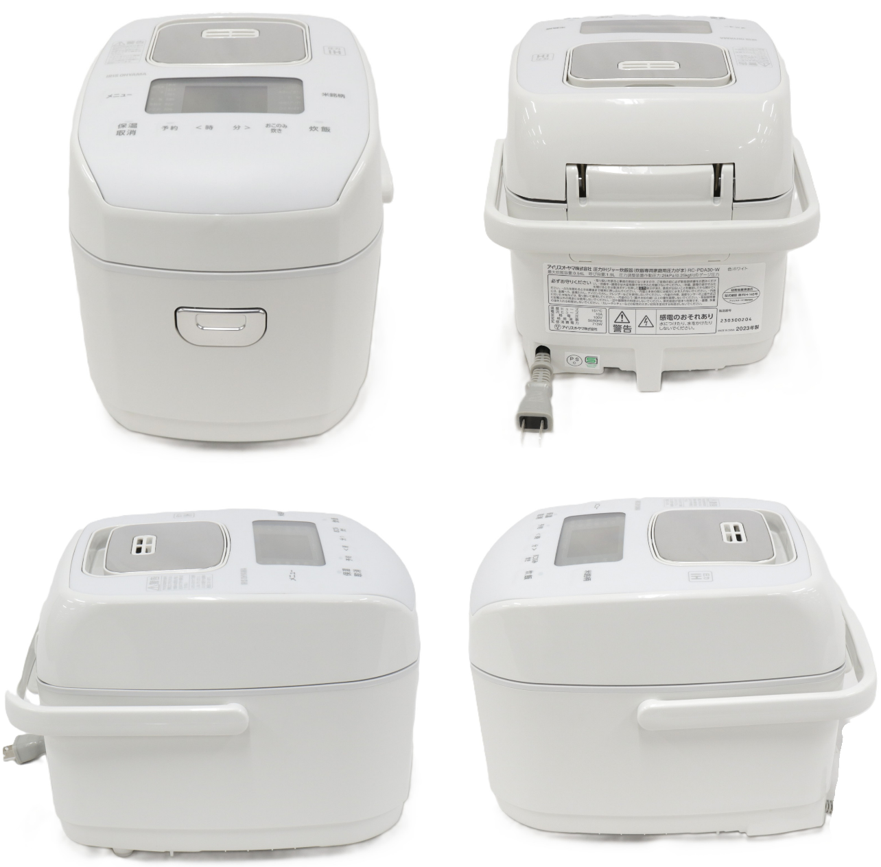[中古(B)] [3合炊き] アイリスオーヤマ 圧力IH炊飯器 RC-PDA30 rc-pda30-w ホワイト [良い]