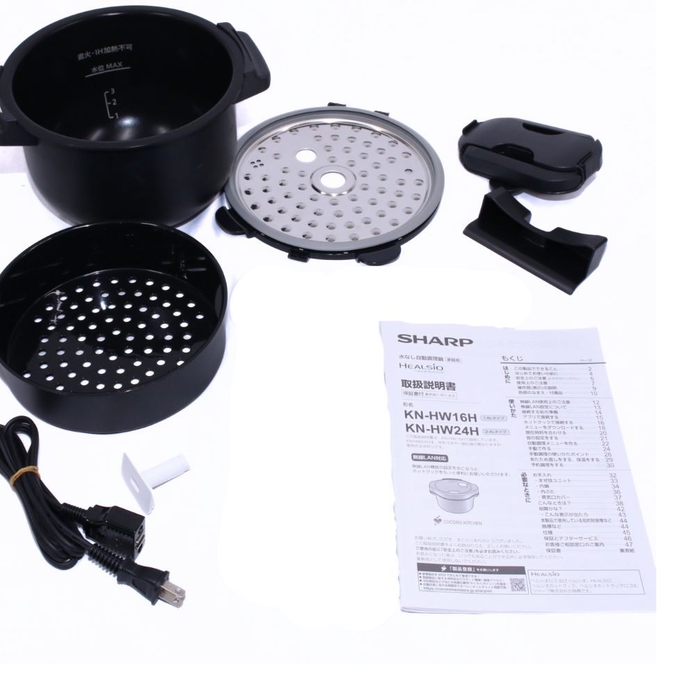 [中古(B)] シャープ ヘルシオ ホットクック KN-HW16H 2〜4人用 1.6L容量 プレミアムホワイト [良い]