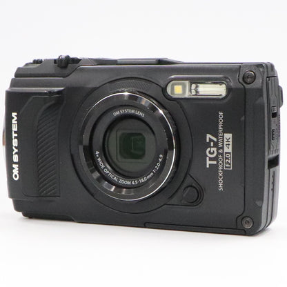 OM SYSTEM 防水カメラ Tough TG-7 コンパクトデジタルカメラ　tg-7-b  ブラック 整備済みアウトレット品 [中古(C)]