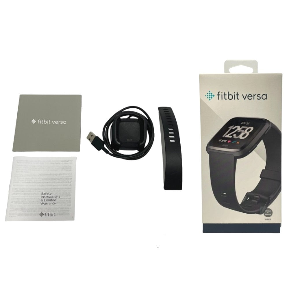 [訳アリ] Fitbit Versa フィットネスリストバンド Black [難あり(D)]