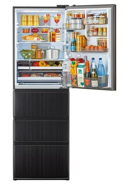 【特殊配送】[458L][ファミリー向け][右開き]アクア AQR-V46R DELIE＋ 冷凍冷蔵庫 aqr-v46r-k  ウッドブラック 整備済みアウトレット品 ［未使用(S)