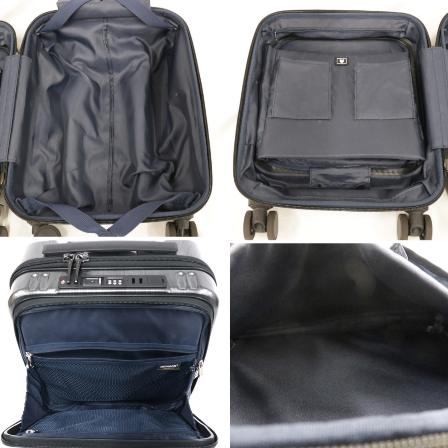 [中古(C)] [1-3泊向けサイズ]BERMAS INTER CITY No.60524 22L ハードスーツケース  intercity-60524 ブラックヘアライン [可]