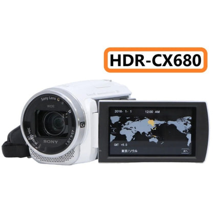 ソニー ビデオカメラ Handycam HDR-CX680 光学30倍 内蔵メモリー64GB ホワイト HDR-CX680 W