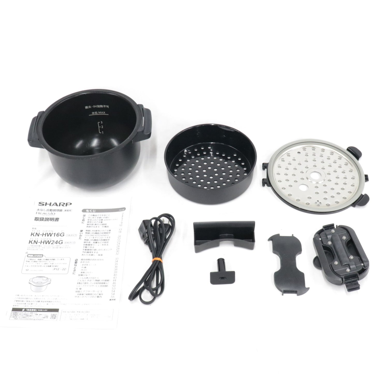 [ジャンク] シャープ ヘルシオ ホットクック KN-HW16G 2〜4人用 1.6L容量 kn-hw16g-b ブラック[難あり(D)]