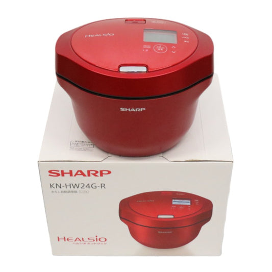 [中古(B)] SHARP 水なし自動調理鍋 HEALSiO ヘルシオ ホットクック 2.4Lタイプ レッド系 KN-HW24G-R