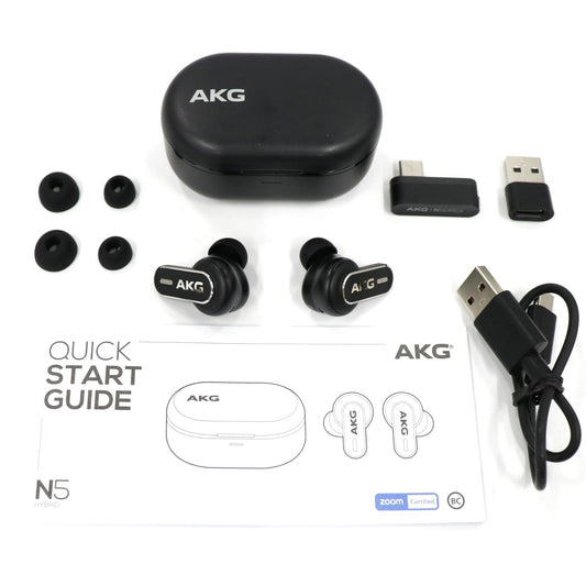 [中古(A)] AKG N5 Hybrid ハイブリッドノイズキャンセリング完全ワイヤレスイヤホン n5-hybrid-b ブラック[非常に良い]