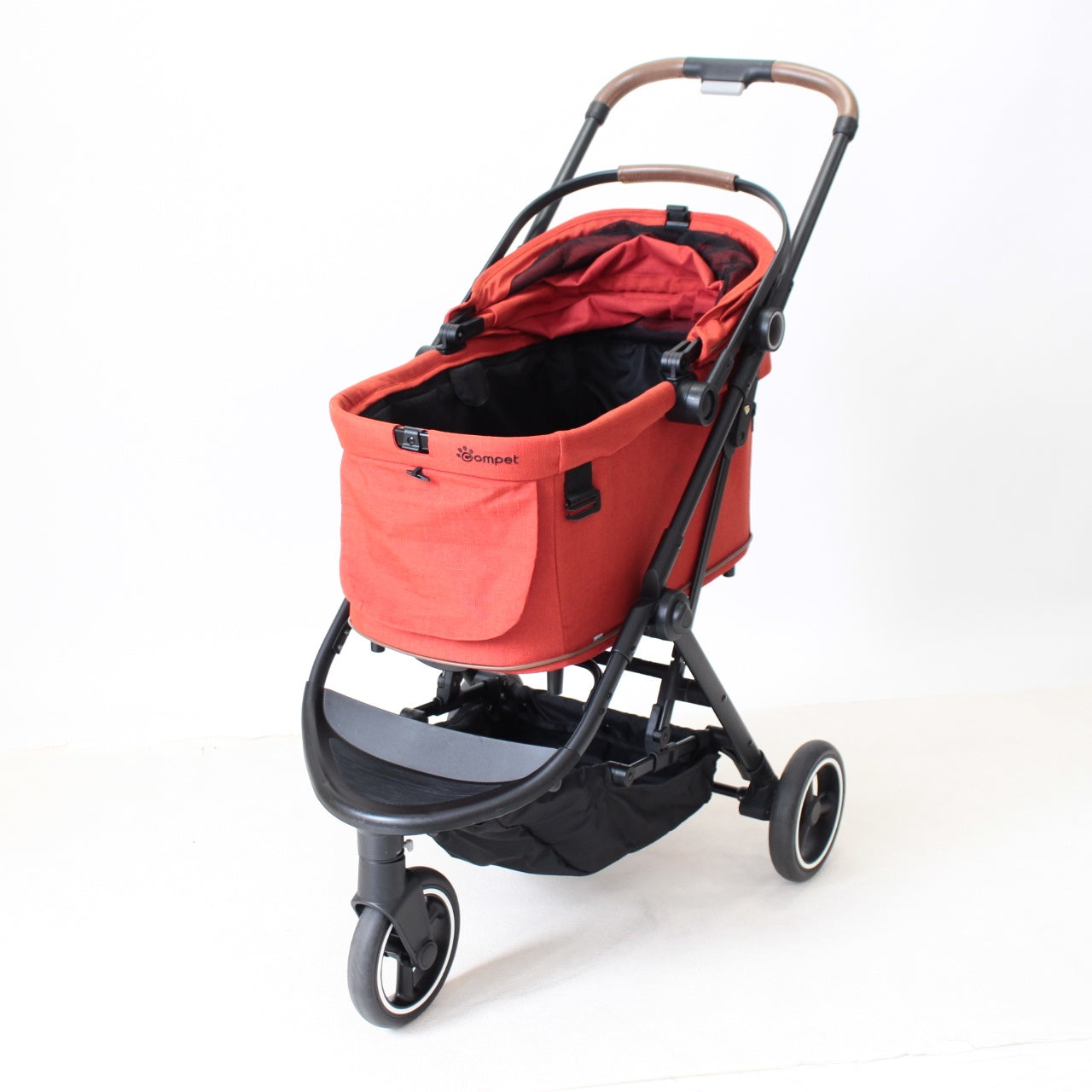 【美品】コンビ コムペット ルルテイル キャリー レッド　ペットカート 中古(B)] コンビ ペットカート コムペット ルルテイル キャリー