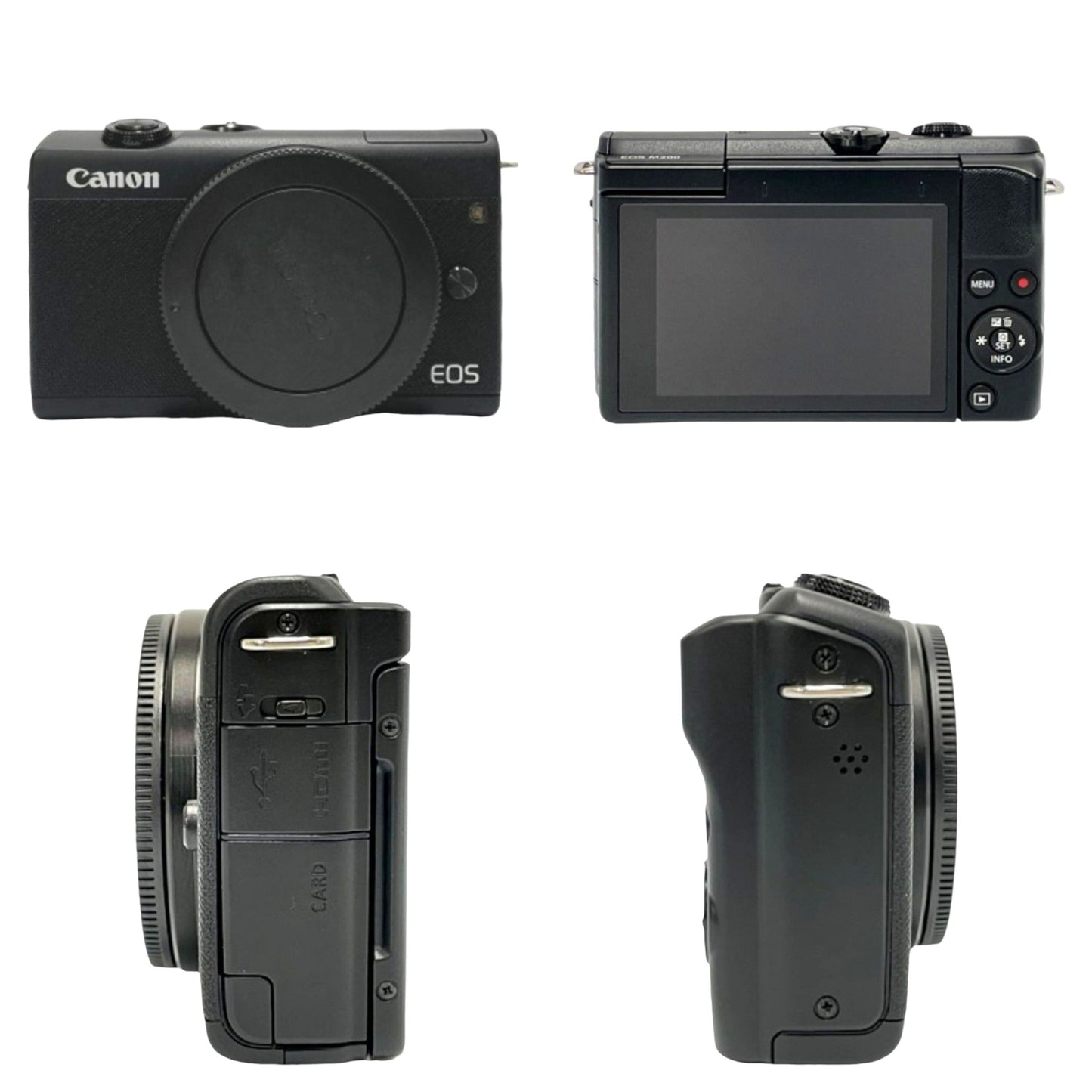 CANON EOS M200 レンズキット ブラック ミラーレス一眼 [中古][良い(B)]